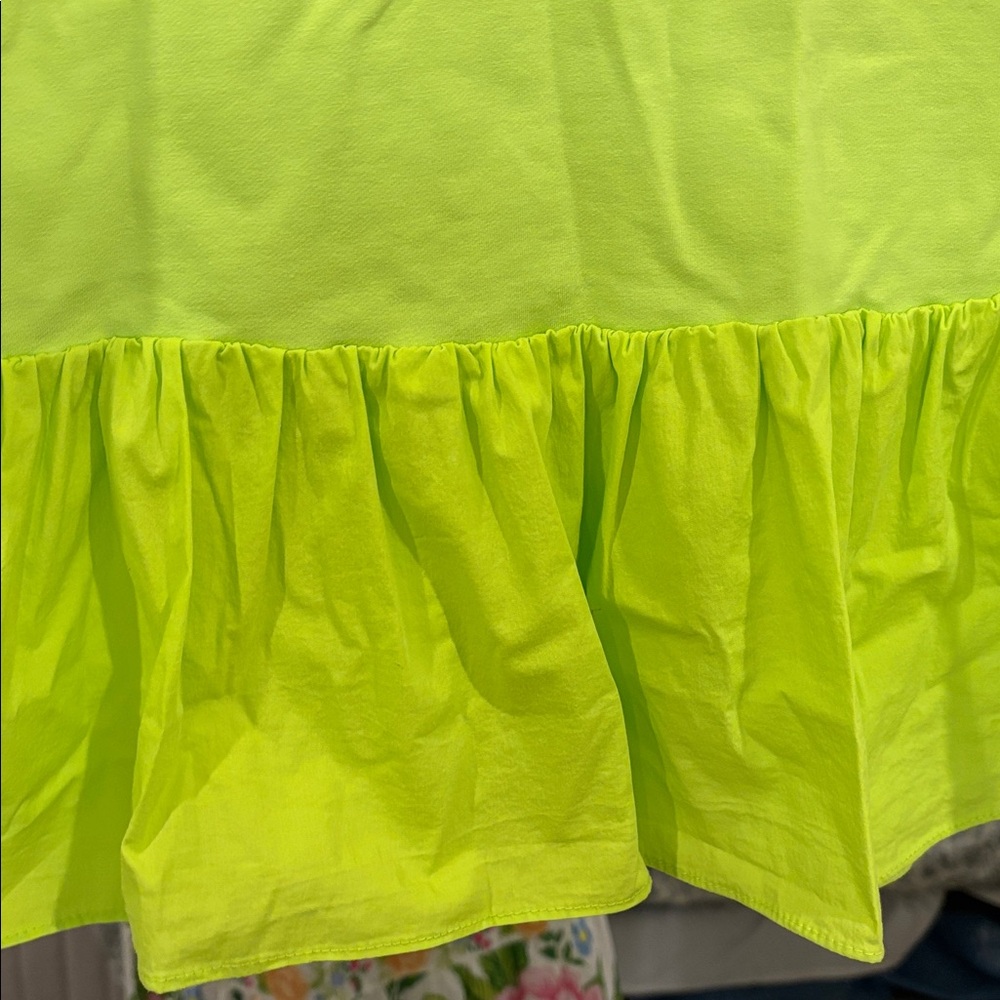 Neon Green Ruffle Sleeve Top - Picture 3 of 4